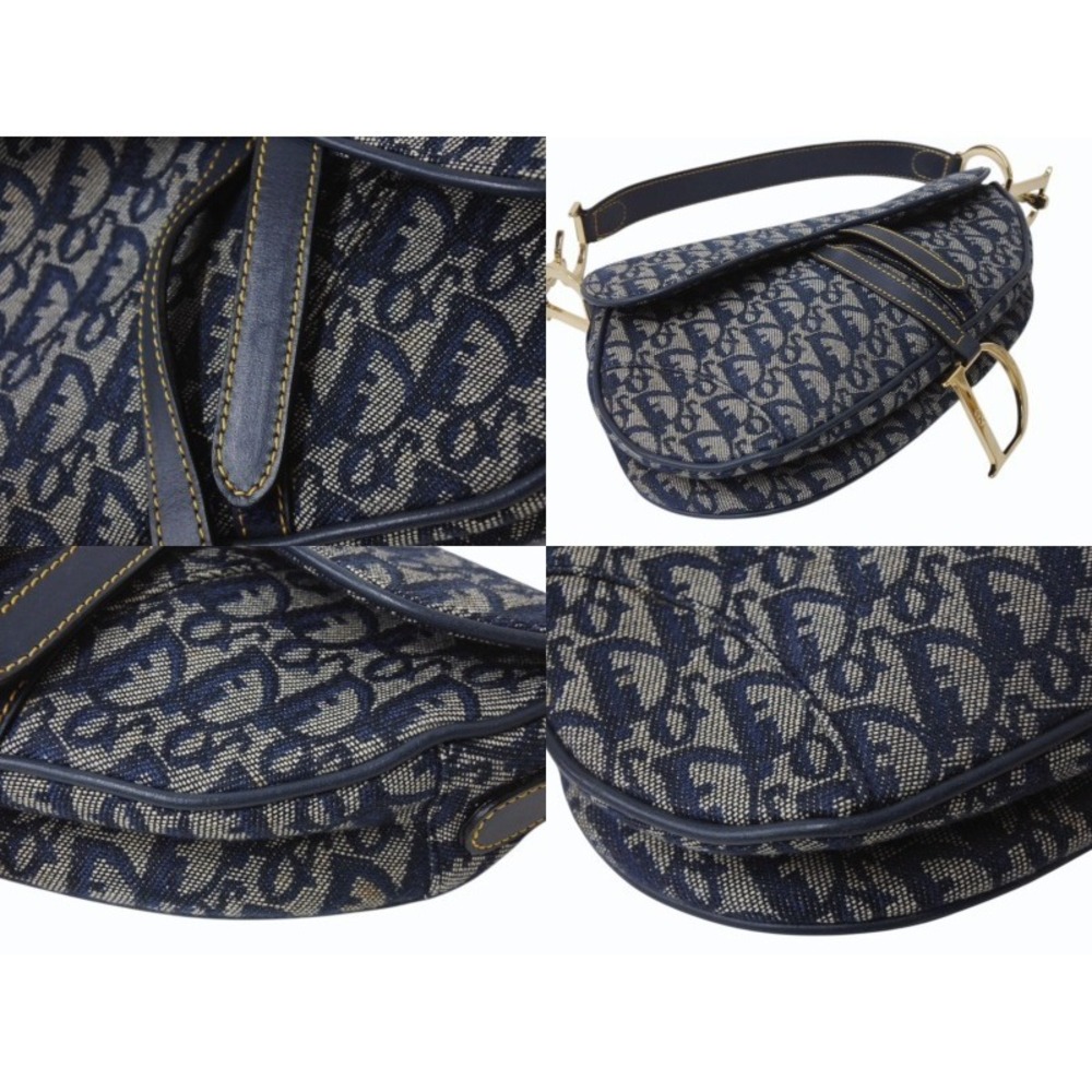 Christian Dior Trotter Saddle Bag Navy Blue Galliano - Picture 7 of 10